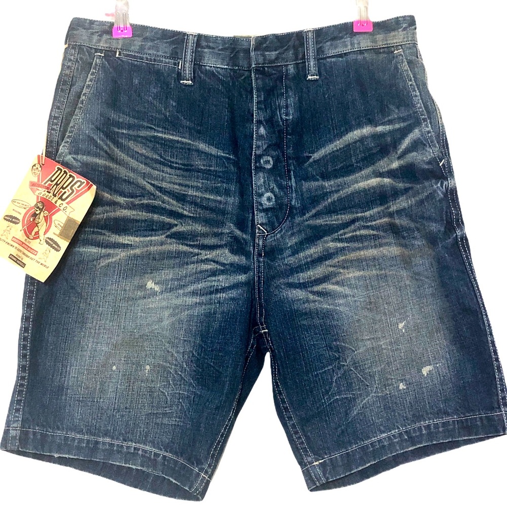 NWT PRPS Bermuda Distressed Denim Jean Shorts Size 32